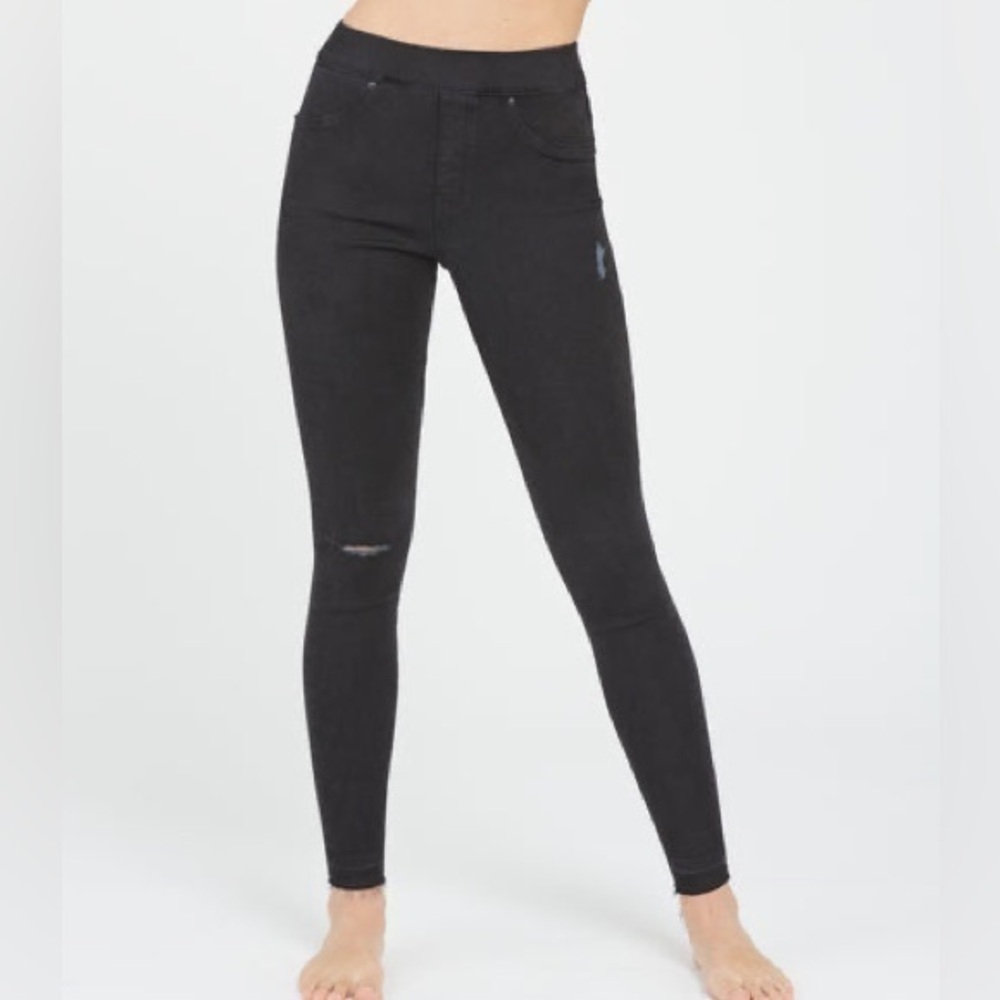 Spanx Jeans Black Distressed S